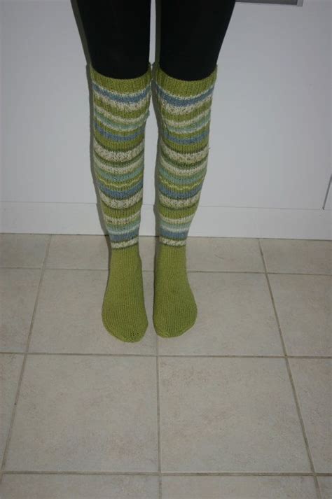 Hand Knitted Extra Long Sock In Fair Isle Pattern THREE Etsy Wool