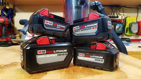 Milwaukee M18 6ah Vs 9ah Vs 12ah High Output Battery Performance Test Youtube