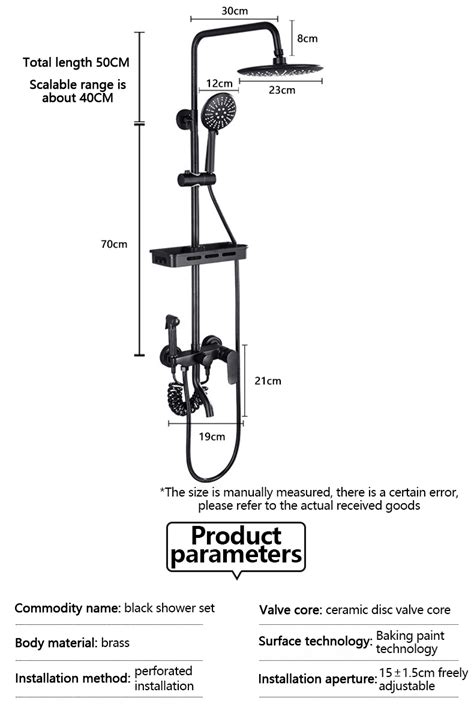 304 Stainless Steel 4 In 1 Hot And Cold Square Matte Black Shower Set With Faucet Bidet Brass