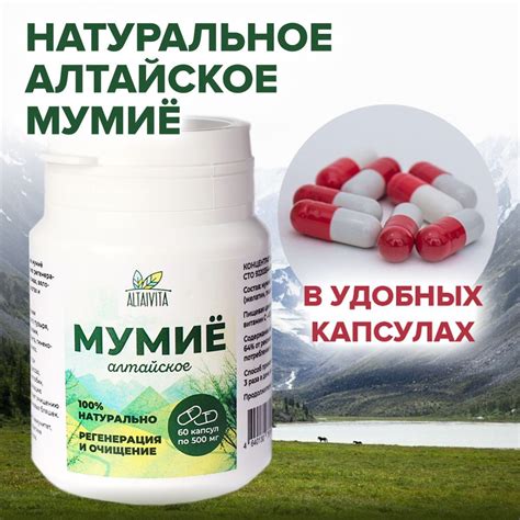 Мумиё алтайское в капсулах, 60 капсул, ТМ АлтайВита - купить с ...