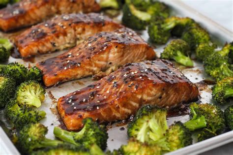 Soy Ginger Glazed Salmon With Broccoli Dishes With Dad