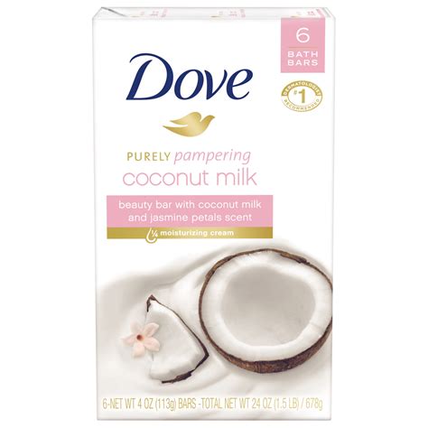 Dove Coconut Milk Beauty Bar 4 Oz 6 Bars