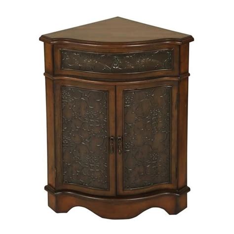 Passport Accent Furniture 2335 Corner Cabinet End Table 2335 Walnut Corner Cabinet Small