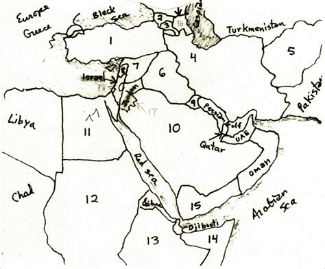 Middle East Quiz Map Diagram | Quizlet