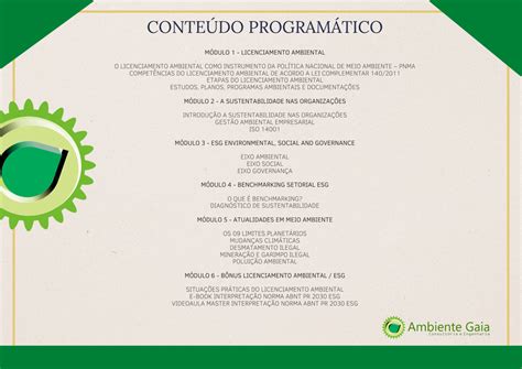 Curso Licenciamento Ambiental Ao Esg Ambiente Gaia Engenharia E