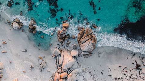 Papel de parede vista aérea de praia mar 1920x1080 Bottlekiller