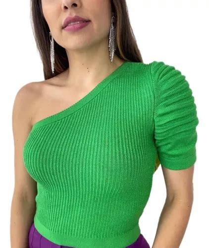 Cropped Um Ombro S Blusinha Feminina Mula Manca Parcelamento Sem Juros