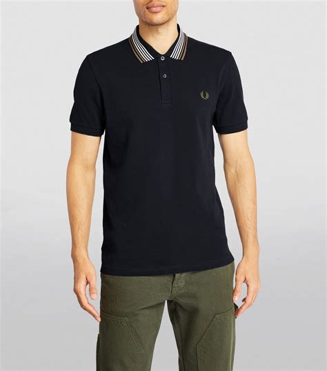 Fred Perry Striped Collar Polo Shirt Harrods Us