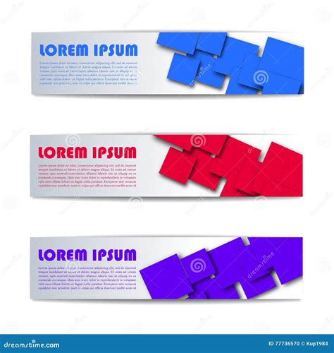 A Set Of Web Banners Vector Illustration Stock Vector Illustration