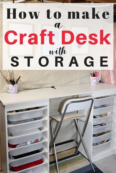 Amazing Ikea Craft Table Hack Made Out Of Storage Shelves