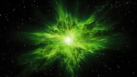 Explosive Green Supernova Burst In Space Stock Image Image Of