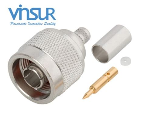 Vinsur Silver Rf Connector N Male Straight Crimp Type Lmr 240