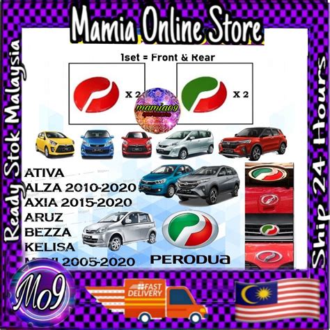 Pcs Logo Emblem Epoxy D Perodua Ativa Alza Myvi Viva Axia Bezza Aruz