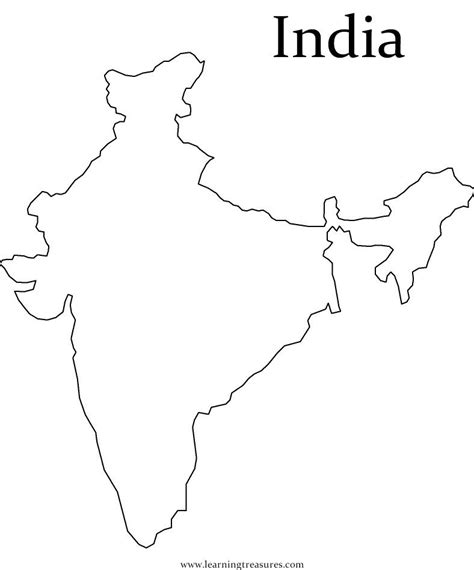 Map Of India For Kids Coloring Home