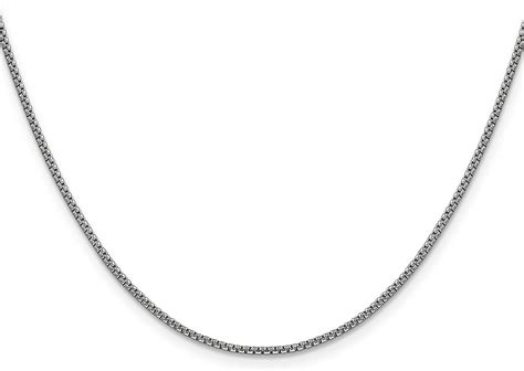 Icecarats 14k Solid White Gold 15mm Round Box Link Chain