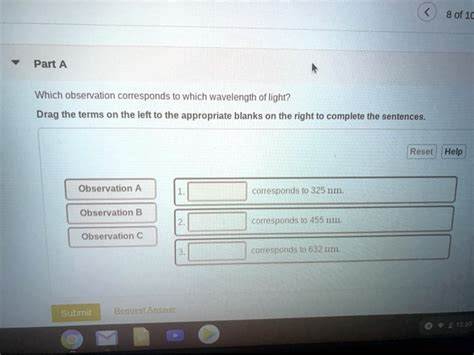 SOLVED 8 Of 10 Part A Which Observation Corresponds T0 Which