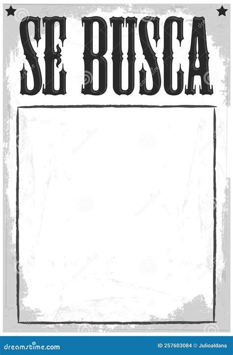 Se Busca O Modelo De Texto De Espanhol De Poster Desejado Ilustração