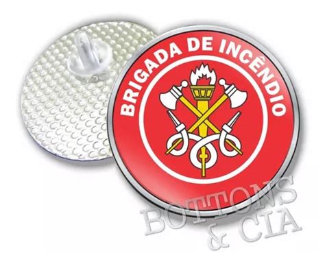 Broche Pin Boton Resinado Brigada De Inc Ndio Und