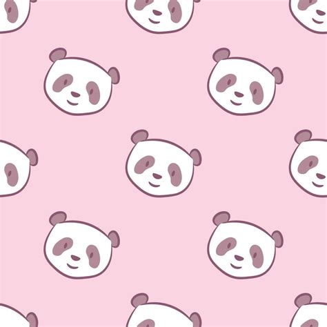 Pink Panda Pattern Seamless Vector Background 16182030 Vector Art At