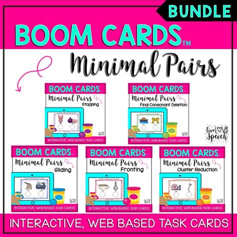 Minimal Pairs Boom Cards™ Bundle Speech Therapy Distance Learning Live Love Speech