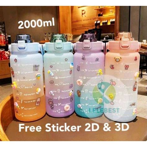 Jual Botol Minum 2 Liter Jumbo Botol Stiker 2 Liter Botol Viral 2liter