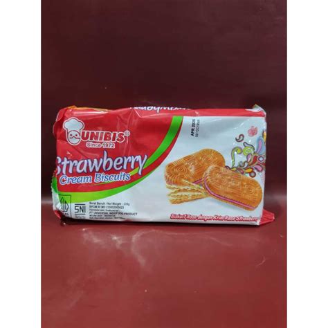 Jual Unibis Strawberry Cream Biscuits 208g Shopee Indonesia