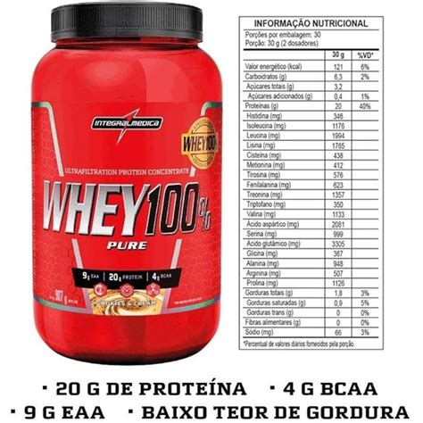 Whey 100 Pure Integralmedica Cookies 907g Capital Fitness