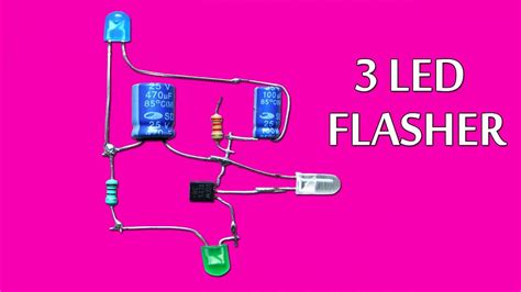 3 Led Flasher Circuit Using Only One Transistor Youtube