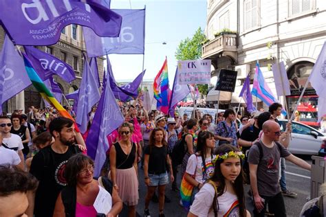 Marcha Fvg Lgbt Del Orgullo Gay De Trieste Italy De Junio De Para Promover La Igualdad Y