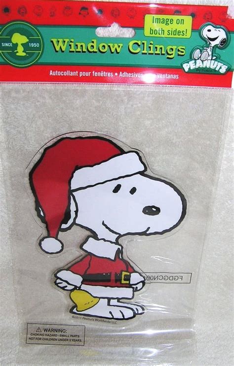 Amazon Peanuts Santa Snoopy Jelz Window Clings Christmas