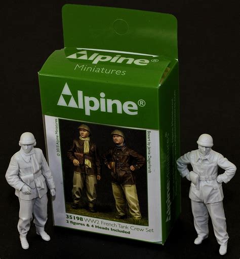 2 Figures Alpine Miniatures 1 35 Panzer Crew Winter Set Model Figures