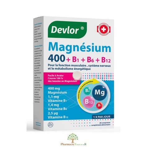 DEVLOR MAGNESIUM 400 B1 B6 B12 Livraison partout en Algérie