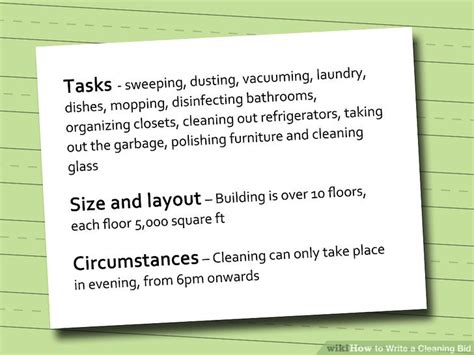 How To Write A Cleaning Bid 5 Steps With Pictures Wikihow