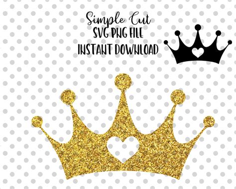 Gold Glitter Heart Tiara PNG & SVG, Beauty Mirror SVG File Vector for ...