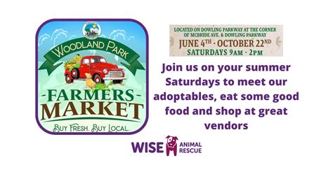 Woodland Park Farmers Market - July 16 | Wise Animal Rescue