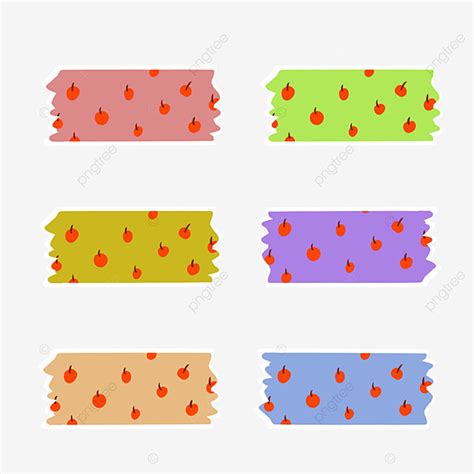 Cinta Washi Imprimible Cerry PNG Washi Cinta Washi Cinta PNG Y PSD