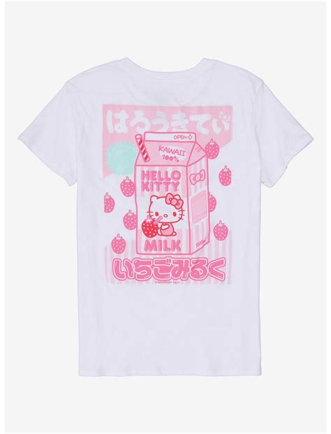 Hello Kitty Strawberry Milk Boyfriend Fit Girls T Shirt Hot Topic