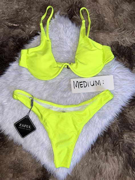 Neon Green Underwired Twopiece Bikini Women S Fashion Swimwear