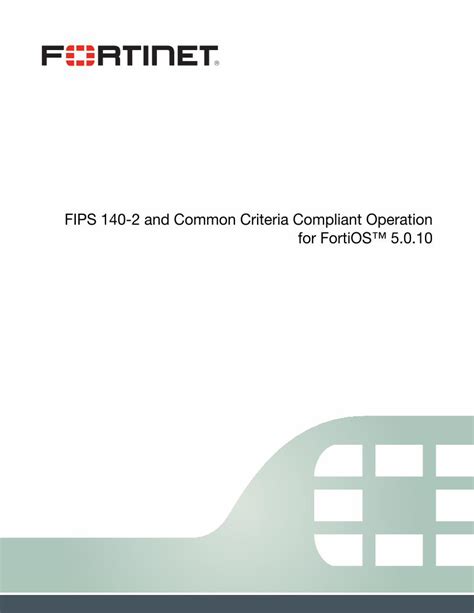 Pdf Fips And Common Criteria Compliant Docs Fortinet