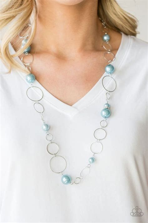 Lovely Lady Luck Blue Paparazzi Necklace Blue Pearl Necklace