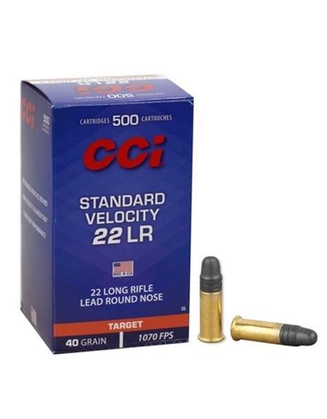 Cci 0035 Standard Velocity Rimfire Ammo 22 Lr Lrn 40 Grains 1070 Fps