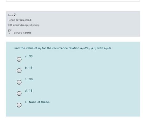 Solved Soru Hen Z Cevaplanmad Zerinden I Aretlenmi Chegg