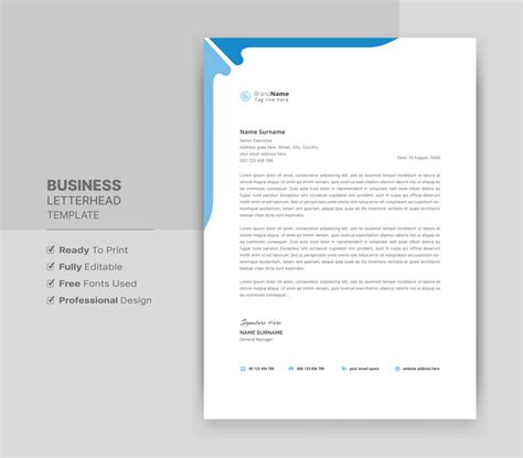 Letterhead Format Template Business Style Letterhead Design Template