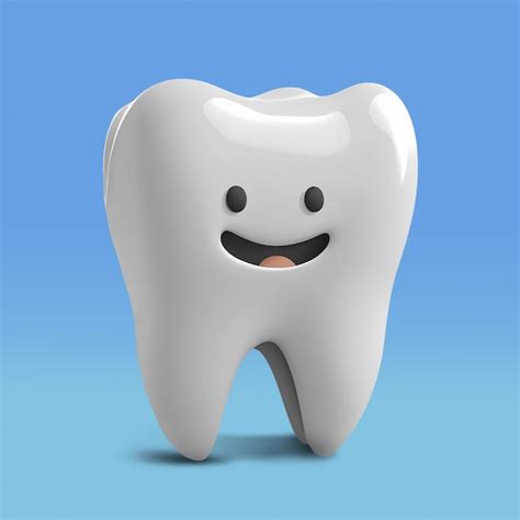 Premium Psd Cute Happy Tooth 3d Icon