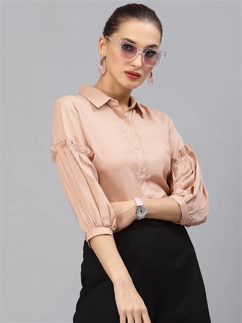 Buy Style Quotient Women Nude Coloured Solid Smart Formal Shirt Shirts For Women 20694224 Myntra