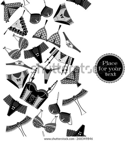 Retro Poster Woman Lingerie Black White Stock Vector Royalty Free