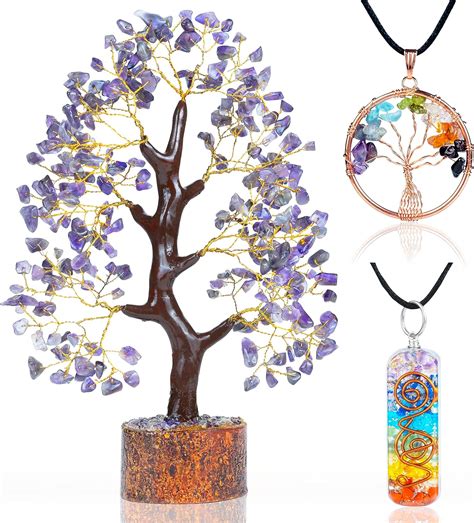 Amazon Amethyst Crystal Tree Of Life Gemstone Tree For Positive