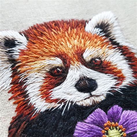 Red Panda Embroidery Pattern (PDF) – Jessica Long Embroidery