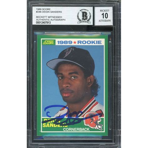 Deion Sanders Signed 1989 Score 246 RC BGS Pristine Auction