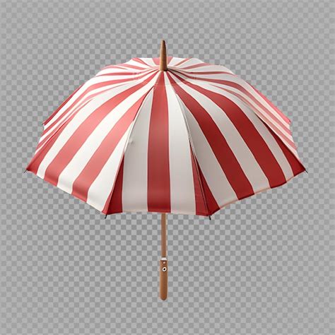 Premium Psd Red And White Striped Umbrella Isolated On Transparent